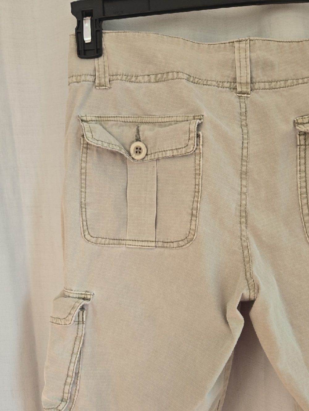 Natural Reflections Khaki Embroidered Cargo Capris - Picture 8 of 10